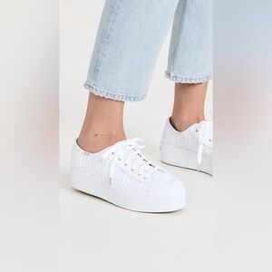 Keds White Textured Sneakers